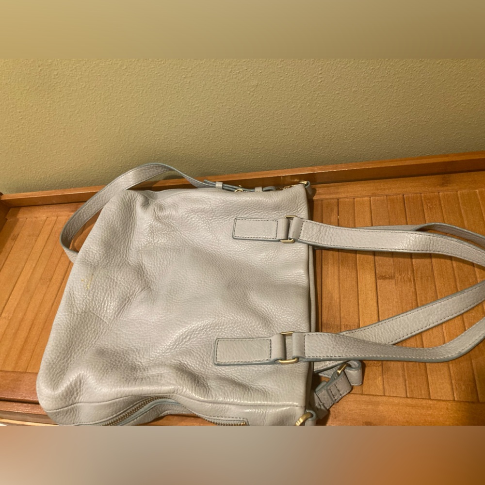 Fossil Elegant dusty light blue/Gray Leather shoulder/crossbody